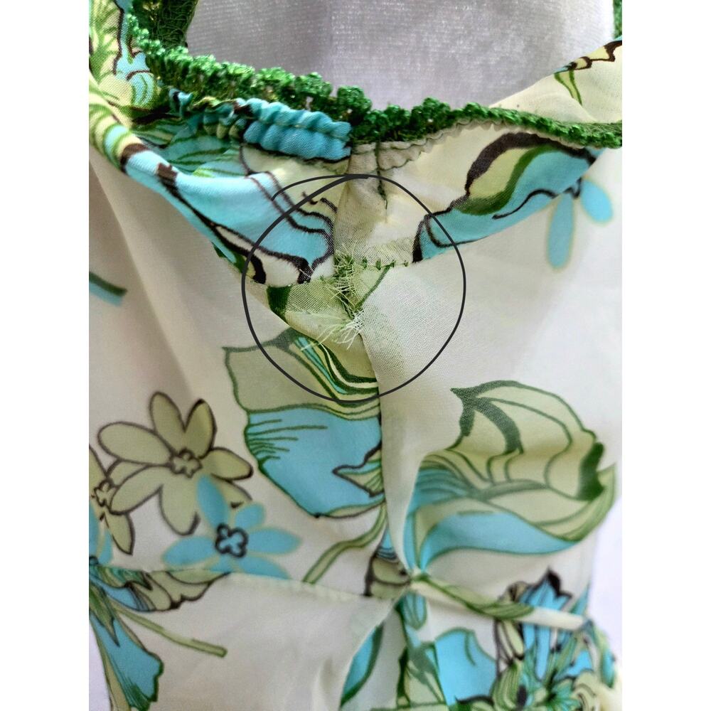 RAG Floral Tie-Back Blouse Small Made USA As-Is - Picture 2 of 9
